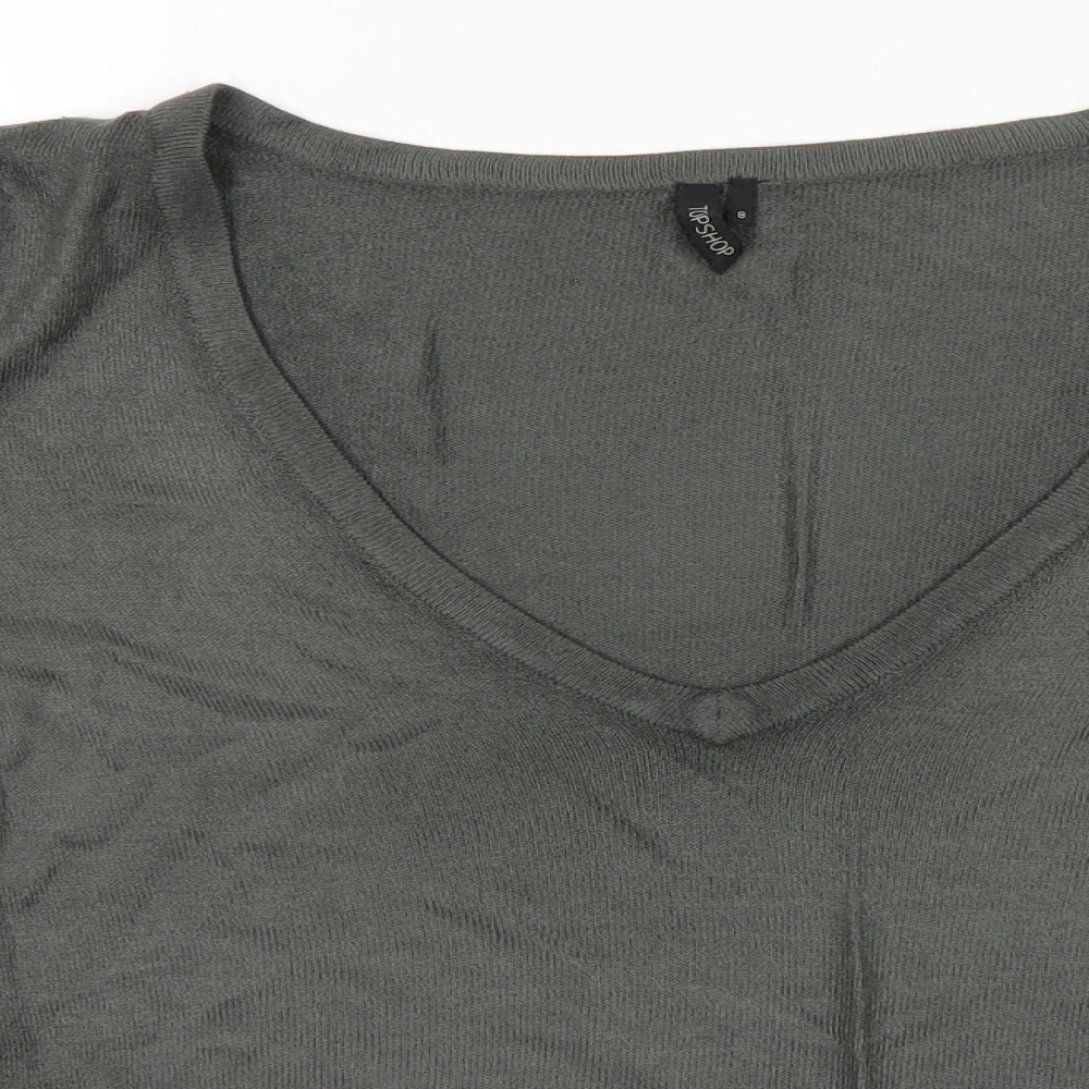 Womens UK Size 8 Topshop Grey Pullover Jumper