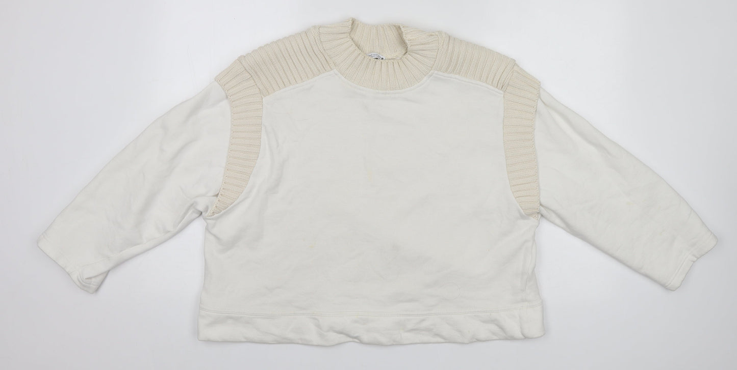 Womens UK Size M Zara White Pullover Jumper