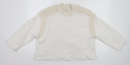 Womens UK Size M Zara White Pullover Jumper