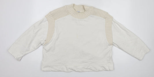 Womens UK Size M Zara White Pullover Jumper