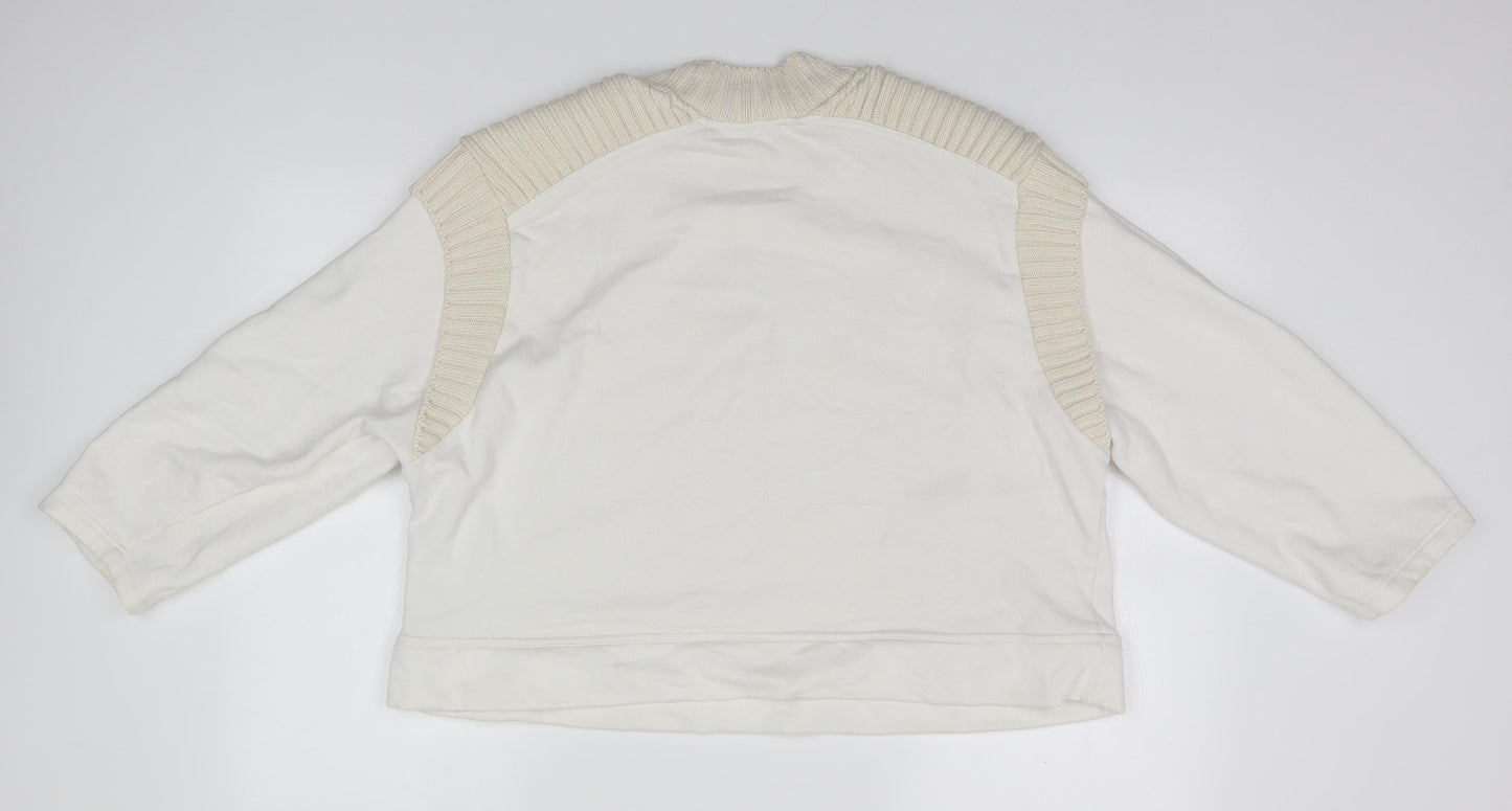 Womens UK Size M Zara White Pullover Jumper