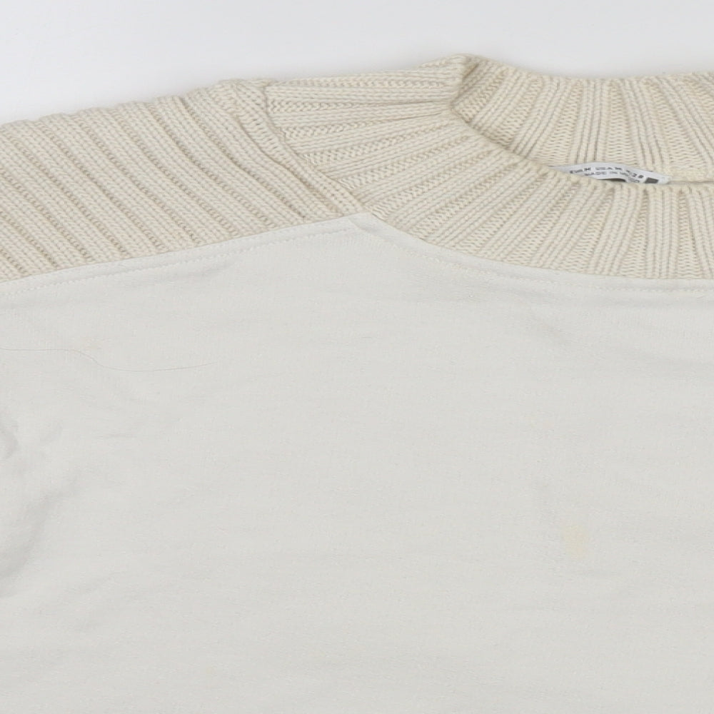 Womens UK Size M Zara White Pullover Jumper