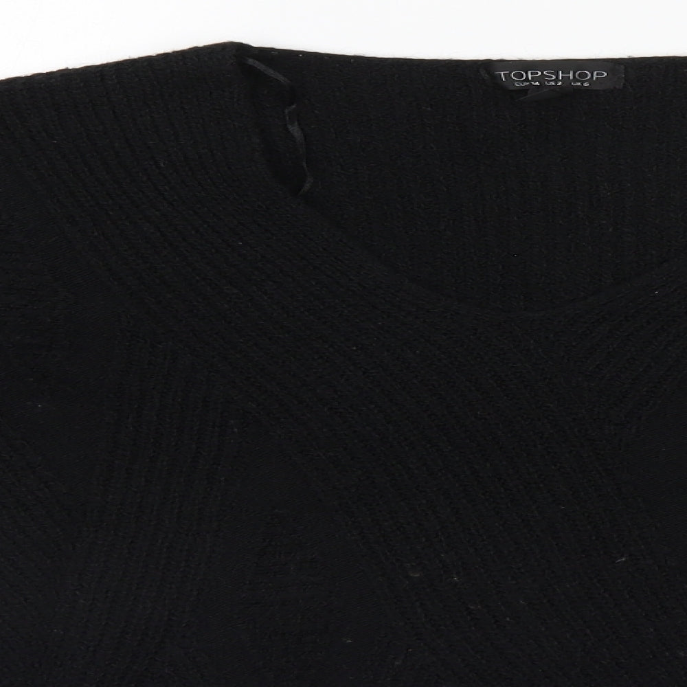 Womens UK Size 6 Topshop Black Pullover Jumper