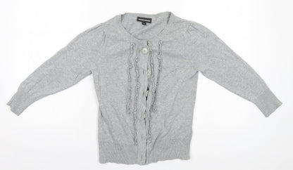 Womens UK Size 8 Warehouse Grey Cardigan Jumper