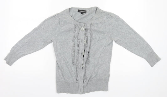 Womens UK Size 8 Warehouse Grey Cardigan Jumper