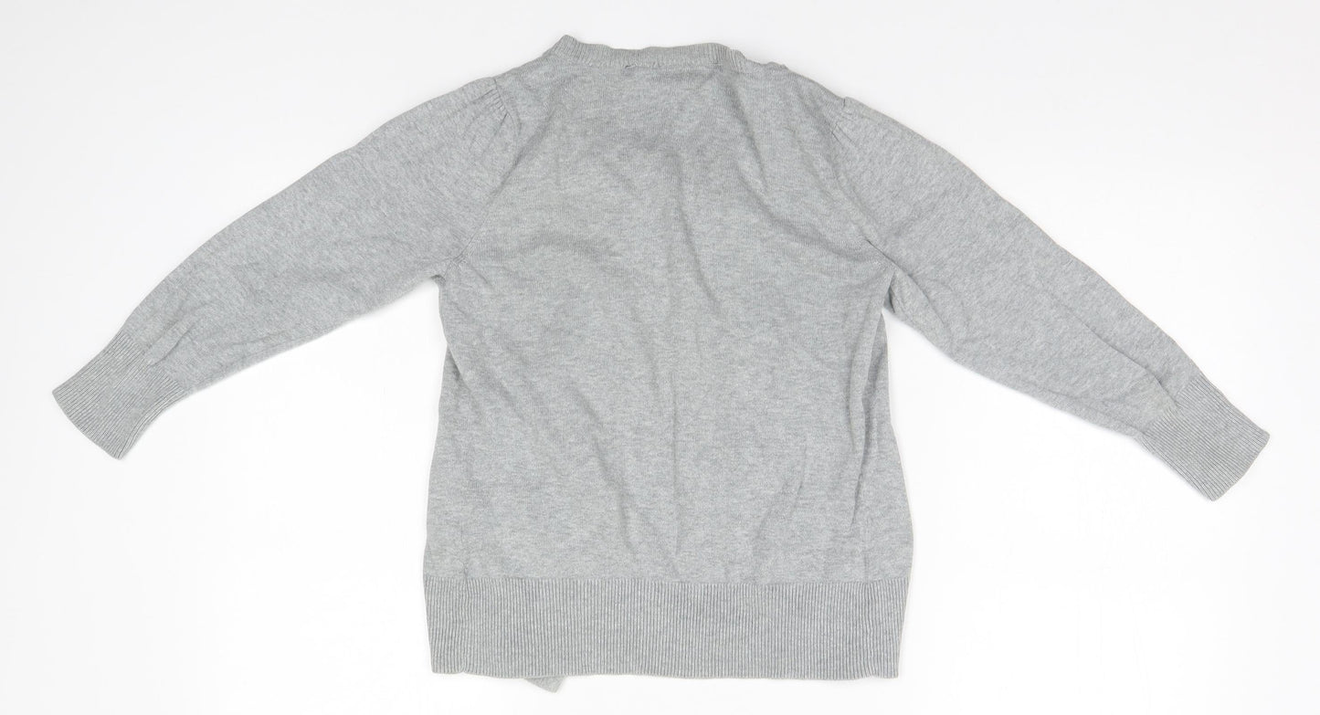 Womens UK Size 8 Warehouse Grey Cardigan Jumper