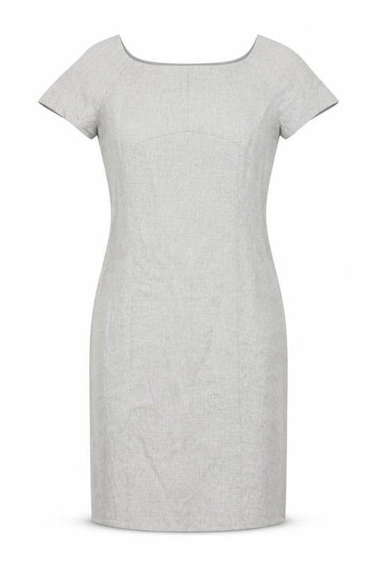 Zara Womens Grey  Viscose Pencil Dress  Size S Round Neck