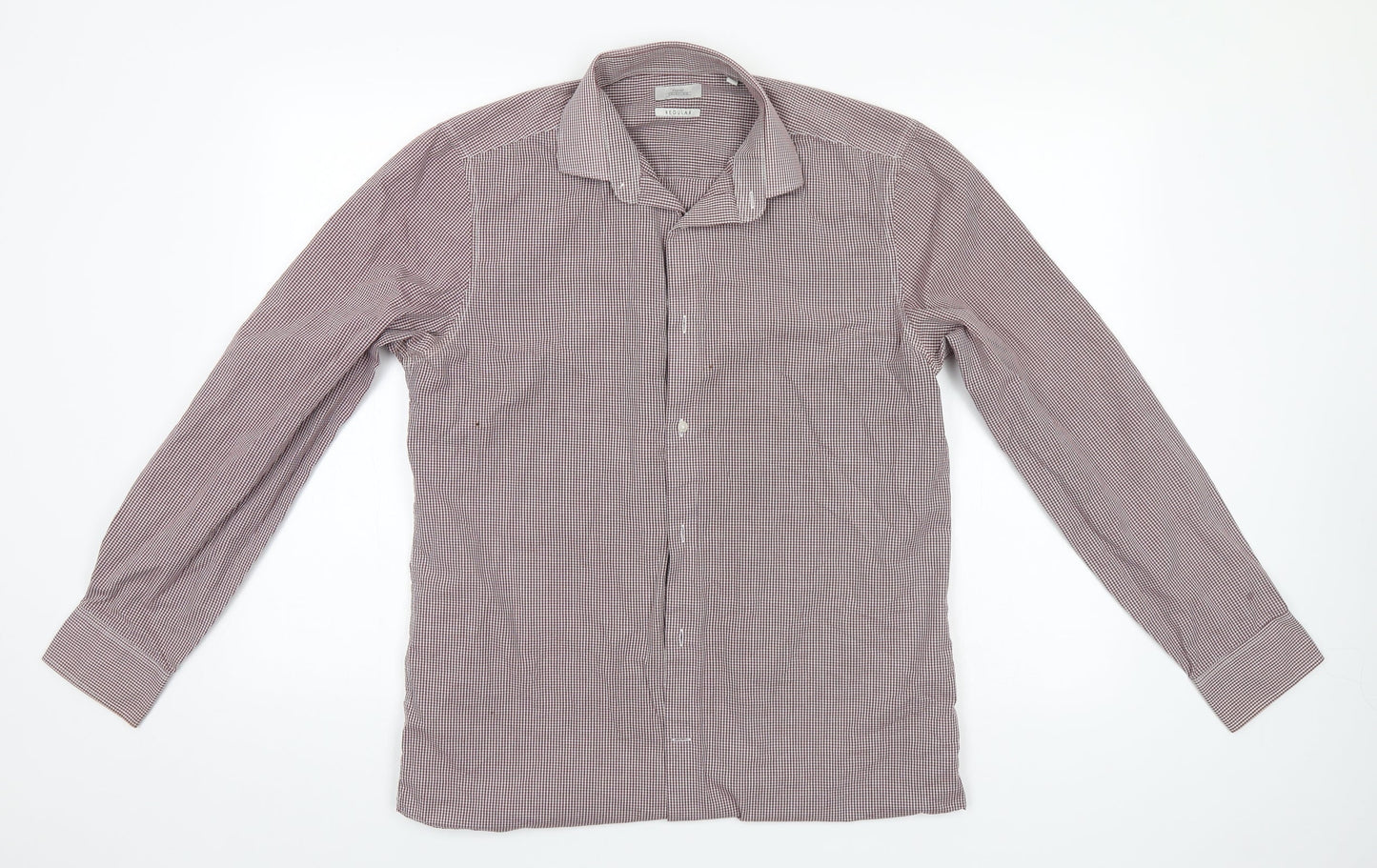 Mens UK Size 15.5 NEXT Grey  Button-Up Long Sleeve Casual Shirt