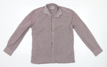 Mens UK Size 15.5 NEXT Grey  Button-Up Long Sleeve Casual Shirt