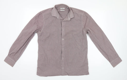 Mens UK Size 15.5 NEXT Grey  Button-Up Long Sleeve Casual Shirt
