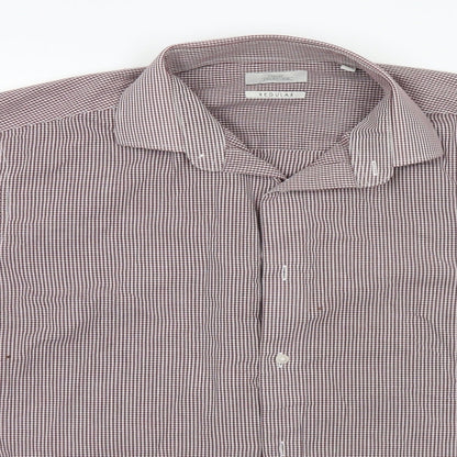Mens UK Size 15.5 NEXT Grey  Button-Up Long Sleeve Casual Shirt