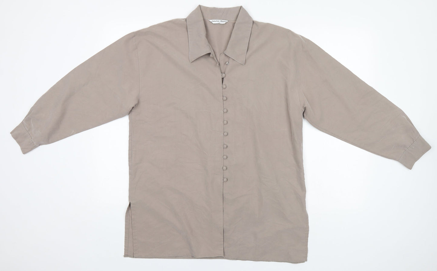 Womens UK Size 14 Lauren Duvar Beige Basic Button-Up