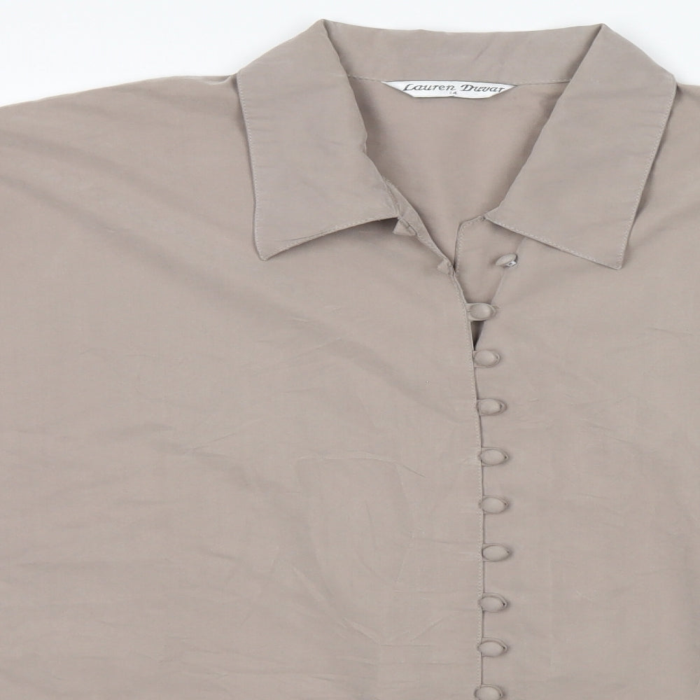 Womens UK Size 14 Lauren Duvar Beige Basic Button-Up