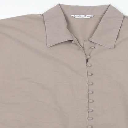 Womens UK Size 14 Lauren Duvar Beige Basic Button-Up