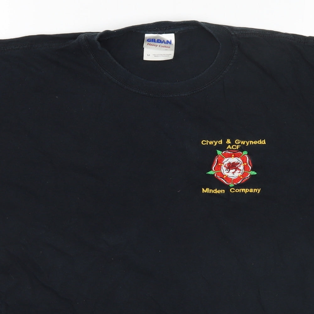 Mens UK Size M Gildan Black  T-Shirt