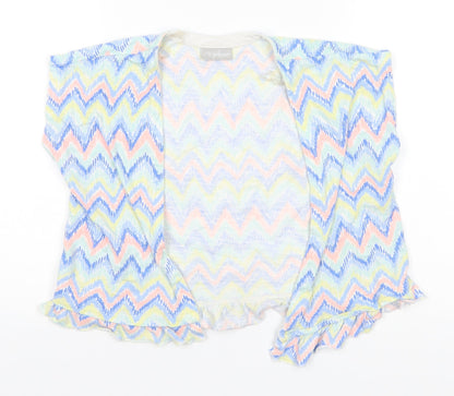 Matalan Girls Multicoloured Round Neck Striped Cotton Cardigan Jumper Size 4 Years