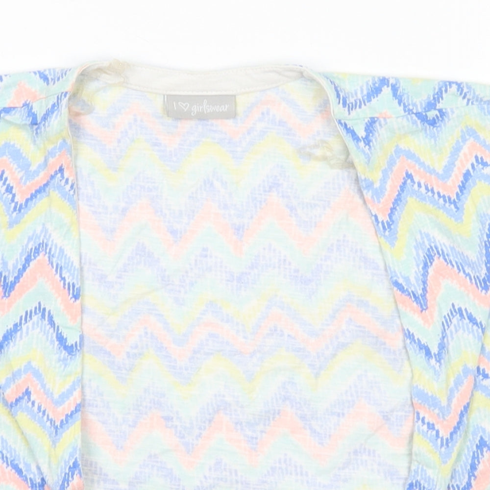 Matalan Girls Multicoloured Round Neck Striped Cotton Cardigan Jumper Size 4 Years