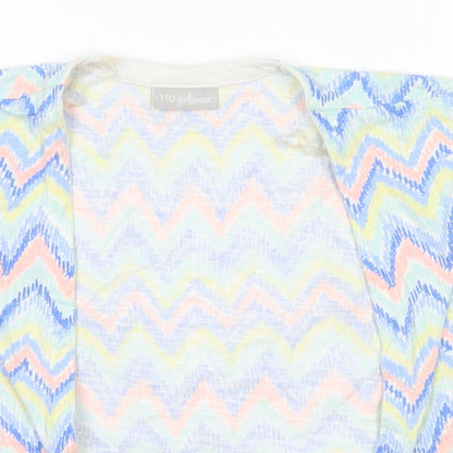 Matalan Girls Multicoloured Round Neck Striped Cotton Cardigan Jumper Size 4 Years