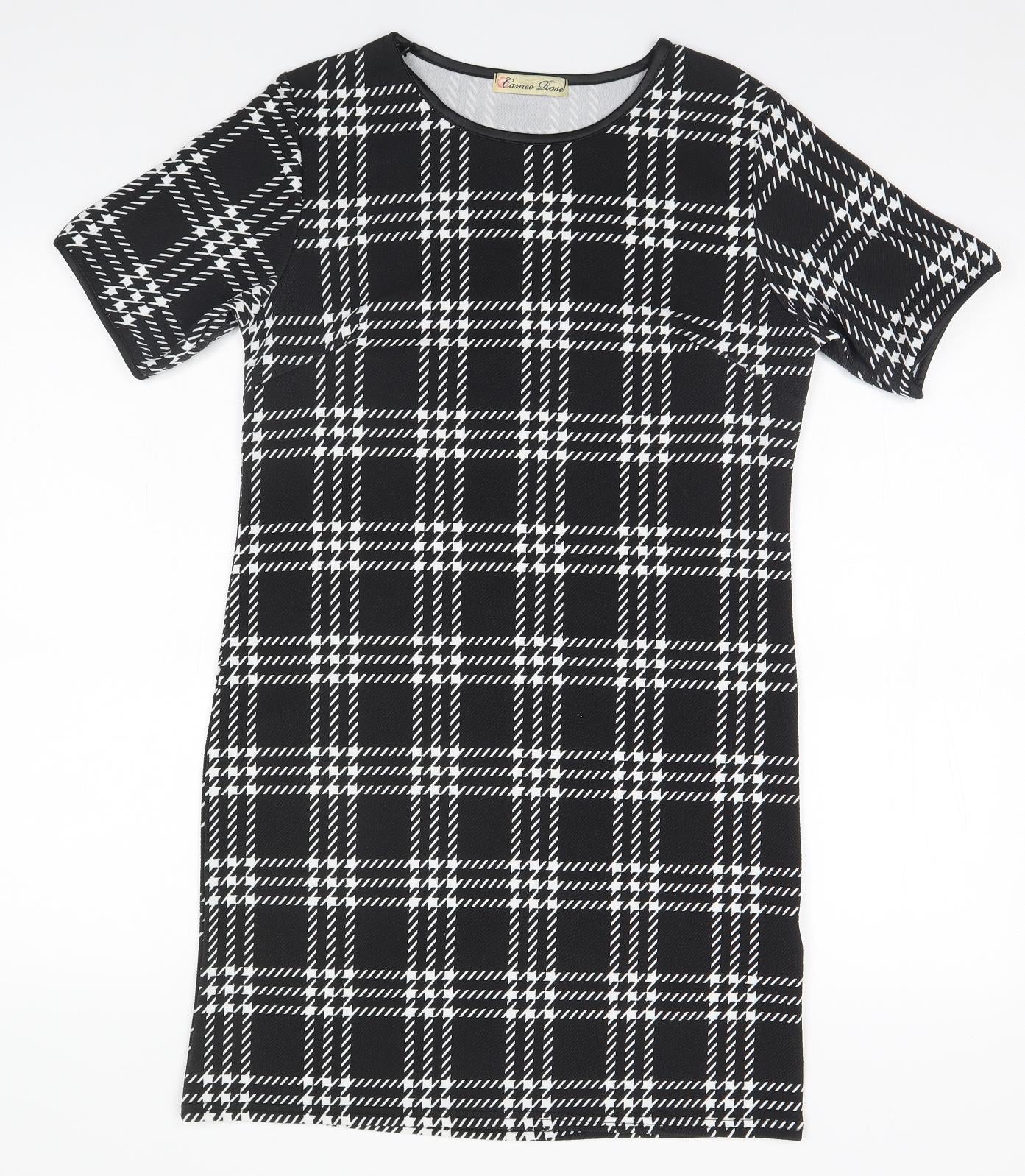 Womens UK Size 10 Cameo Rose Black Basic T-Shirt