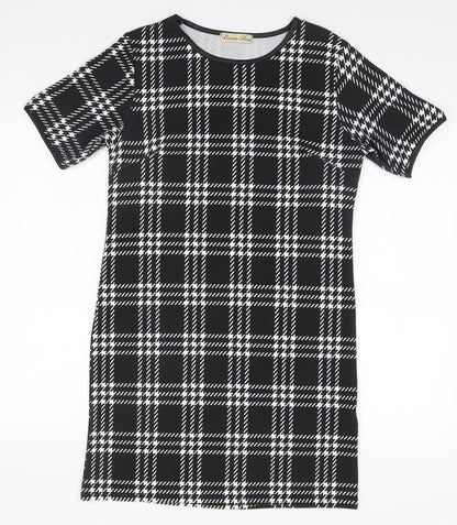 Womens UK Size 10 Cameo Rose Black Basic T-Shirt