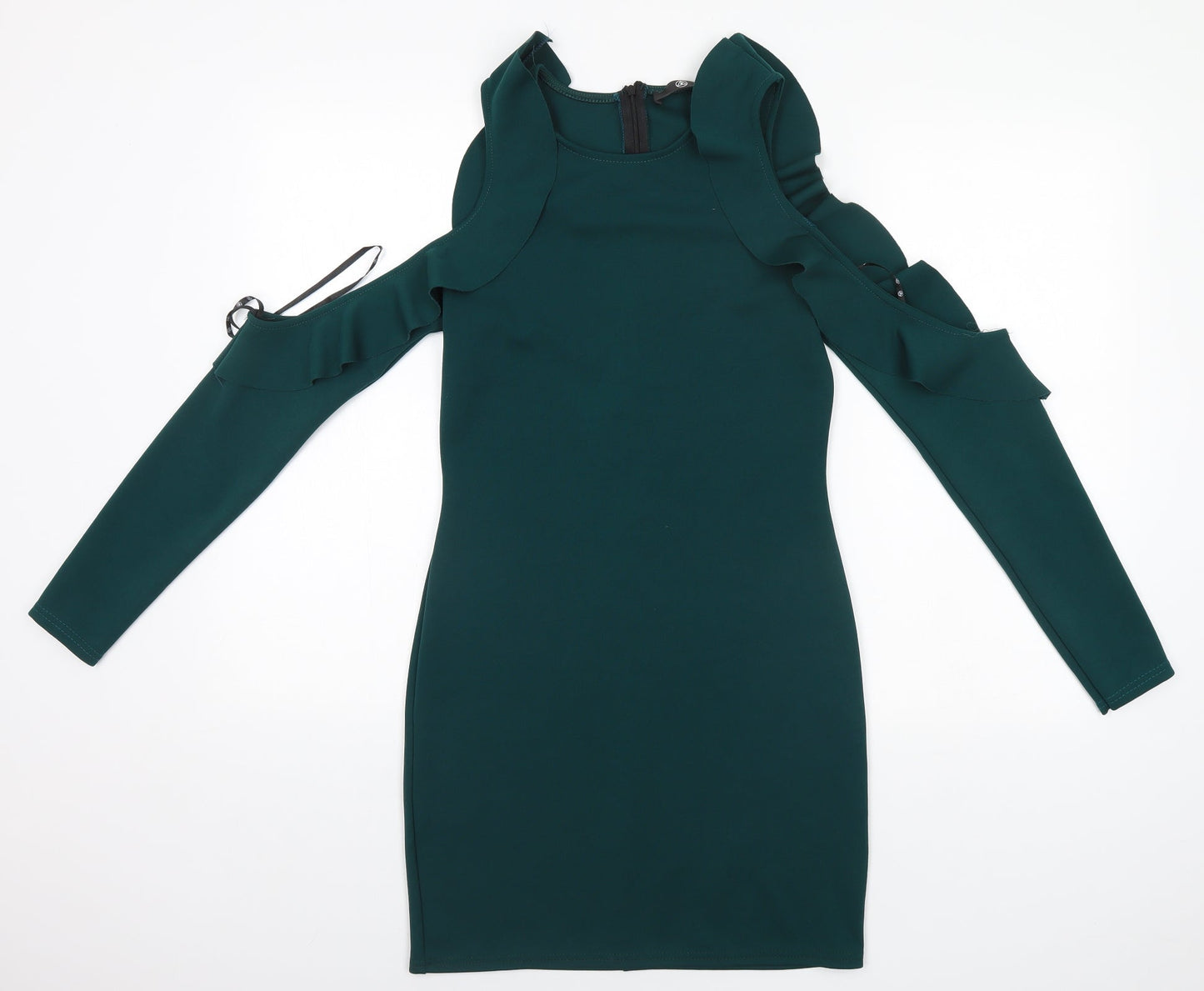 Missguided Womens Grey  Polyester Pencil Dress  Size 12 Round Neck