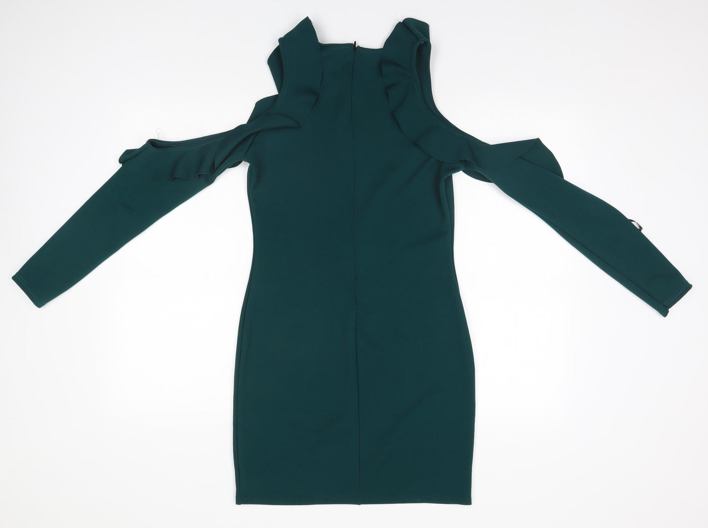 Missguided Womens Grey  Polyester Pencil Dress  Size 12 Round Neck