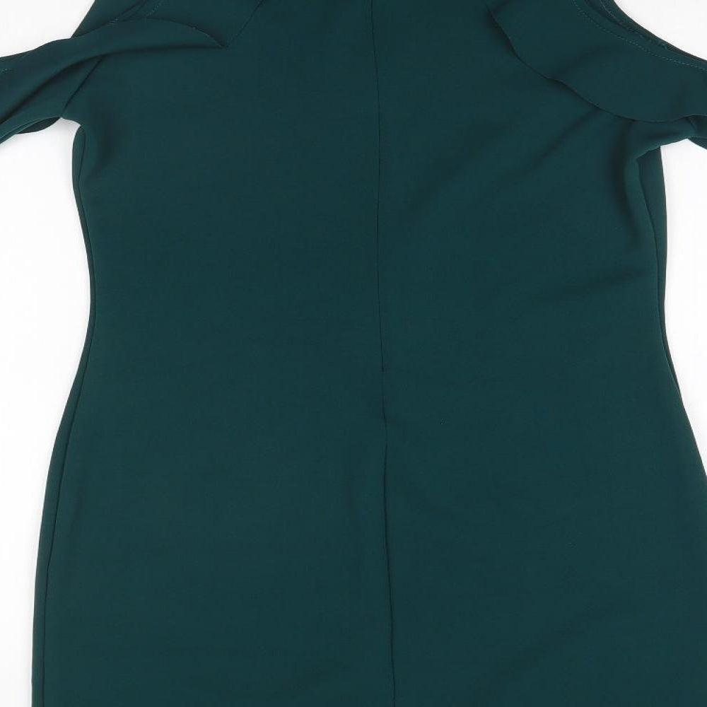 Missguided Womens Grey  Polyester Pencil Dress  Size 12 Round Neck