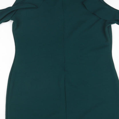 Missguided Womens Grey  Polyester Pencil Dress  Size 12 Round Neck