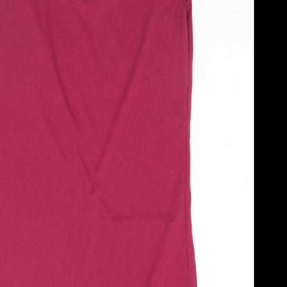 Preworn Womens Pink  Polyester Pencil Dress  Size S Round Neck