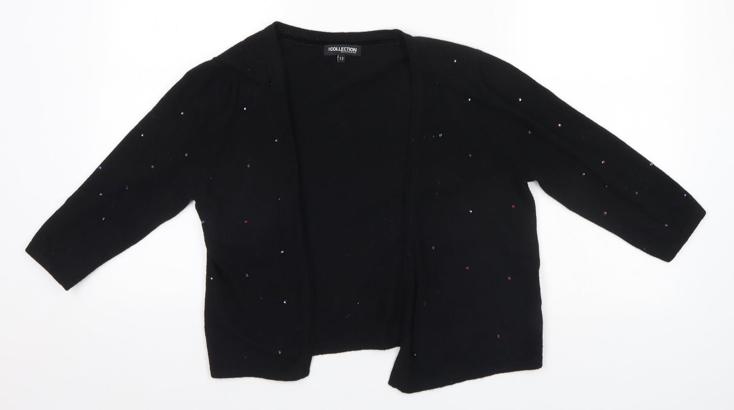 Womens UK Size 12 Debenhams Black Cardigan Jumper