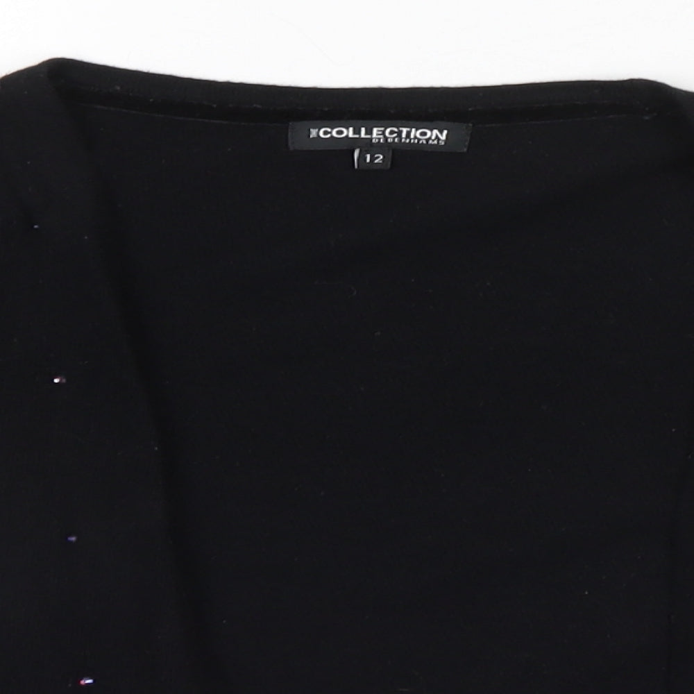 Womens UK Size 12 Debenhams Black Cardigan Jumper