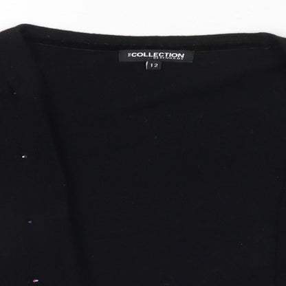 Womens UK Size 12 Debenhams Black Cardigan Jumper