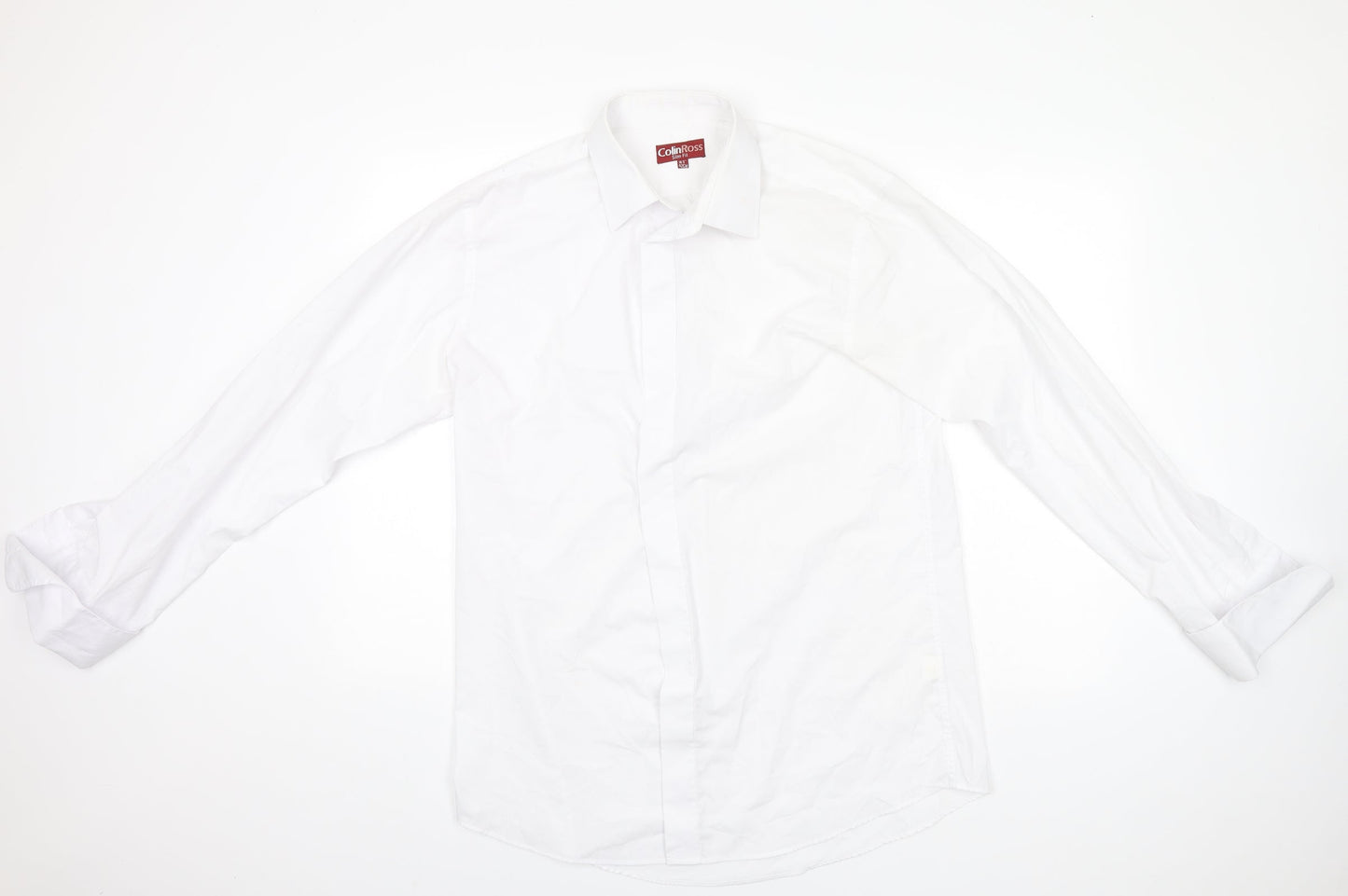 Mens UK Size 16.5 ColinRoss White  Button-Up Long Sleeve Casual Shirt