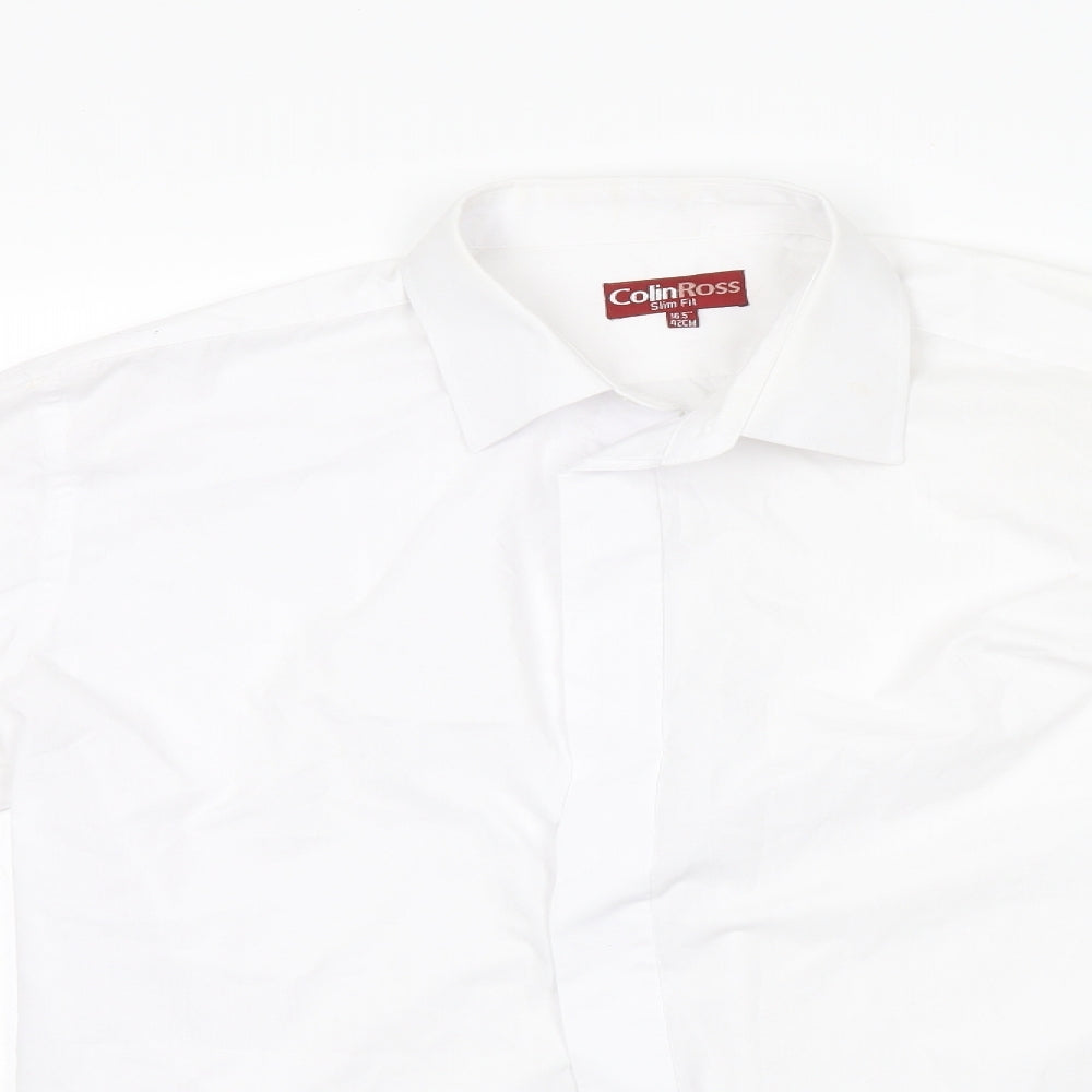 Mens UK Size 16.5 ColinRoss White  Button-Up Long Sleeve Casual Shirt