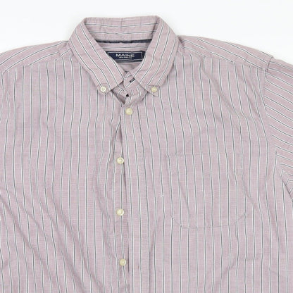 Mens UK Size M Maine Blue  Button-Up Short Sleeve Casual Shirt