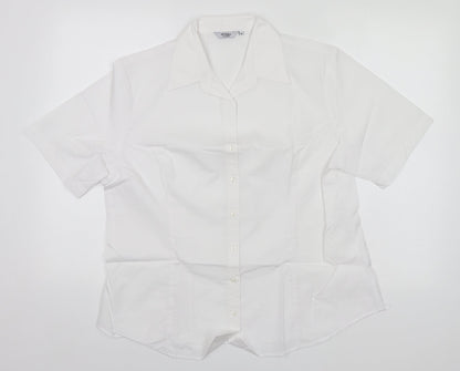 Womens UK Size 18 Disley White Basic Button-Up