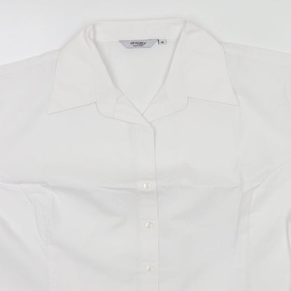 Womens UK Size 18 Disley White Basic Button-Up