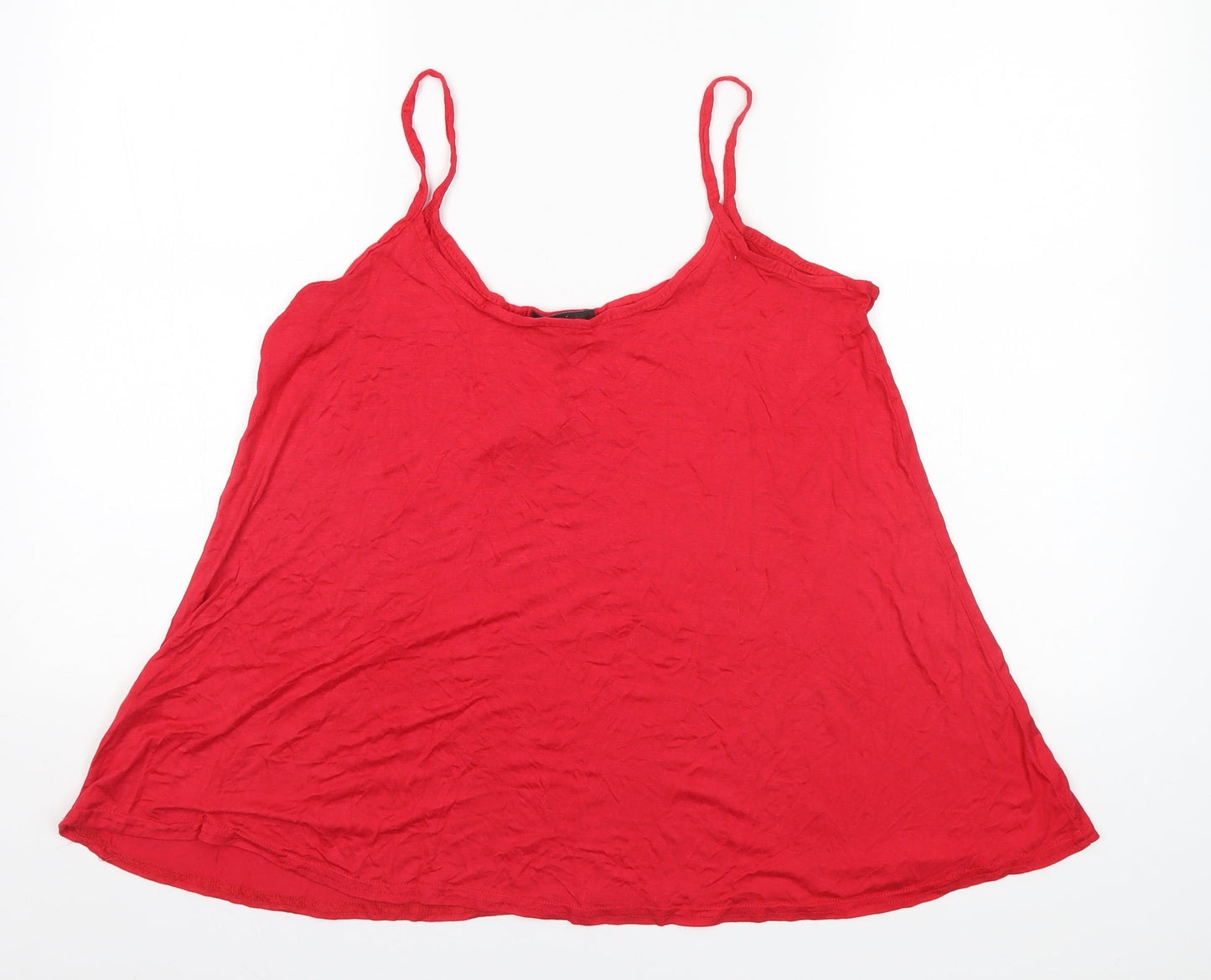 Signiture Womens Red  Viscose Basic Tank Size 16 Halter