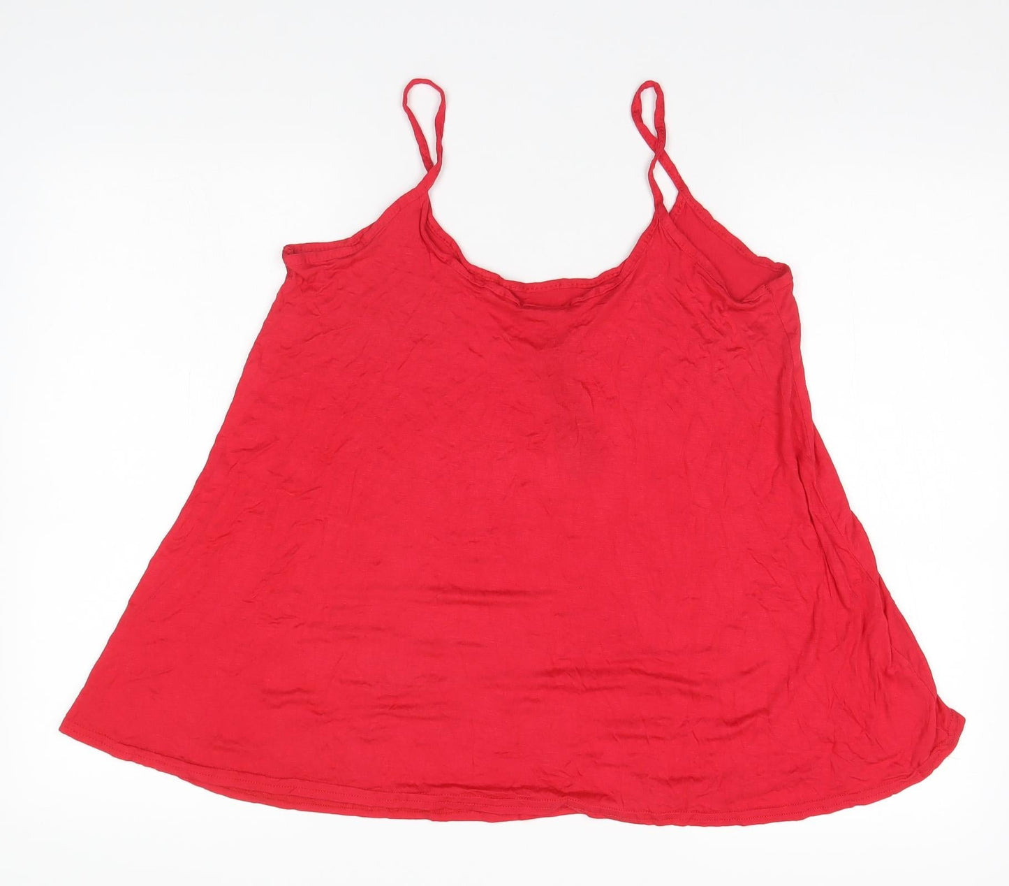 Signiture Womens Red  Viscose Basic Tank Size 16 Halter