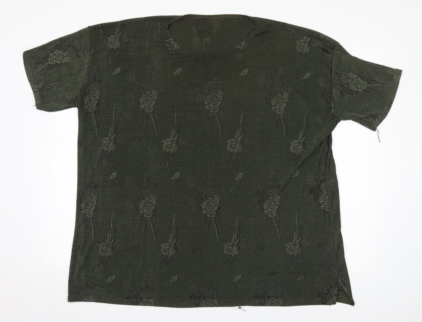 Womens UK Size  Preworn Green Basic T-Shirt