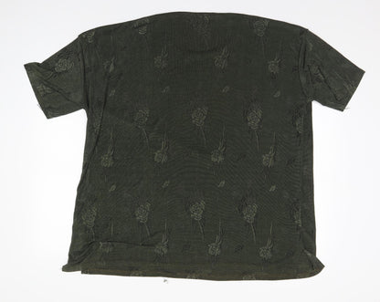 Womens UK Size  Preworn Green Basic T-Shirt