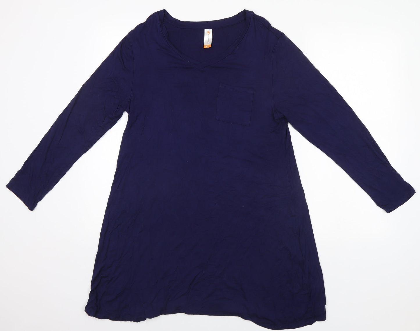 eanklosco Womens Blue  Viscose A-Line  Size XL Round Neck