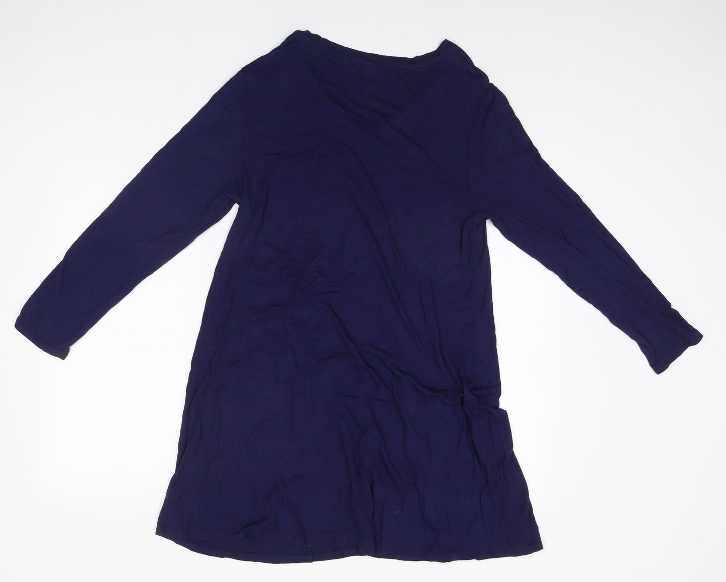eanklosco Womens Blue  Viscose A-Line  Size XL Round Neck