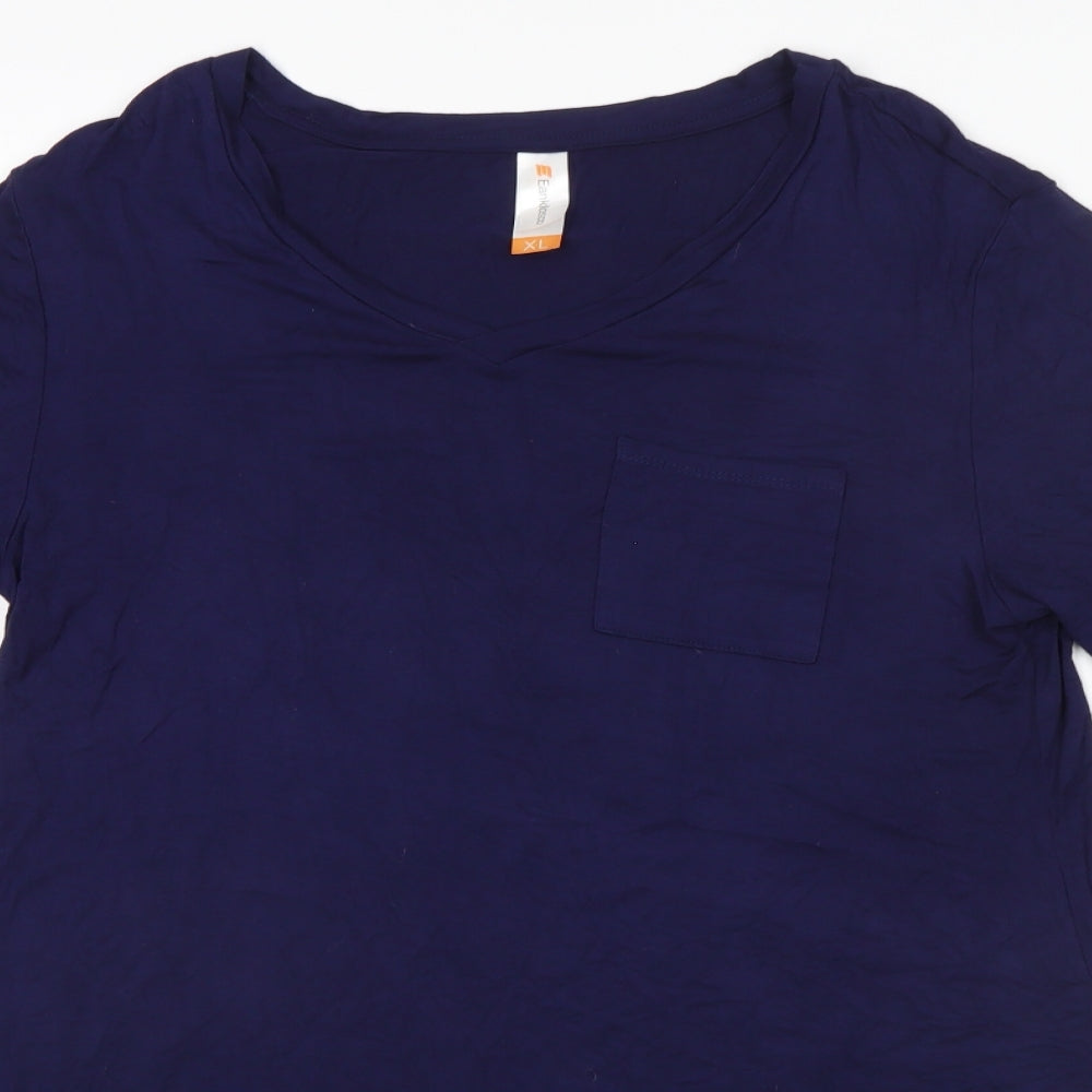 eanklosco Womens Blue  Viscose A-Line  Size XL Round Neck