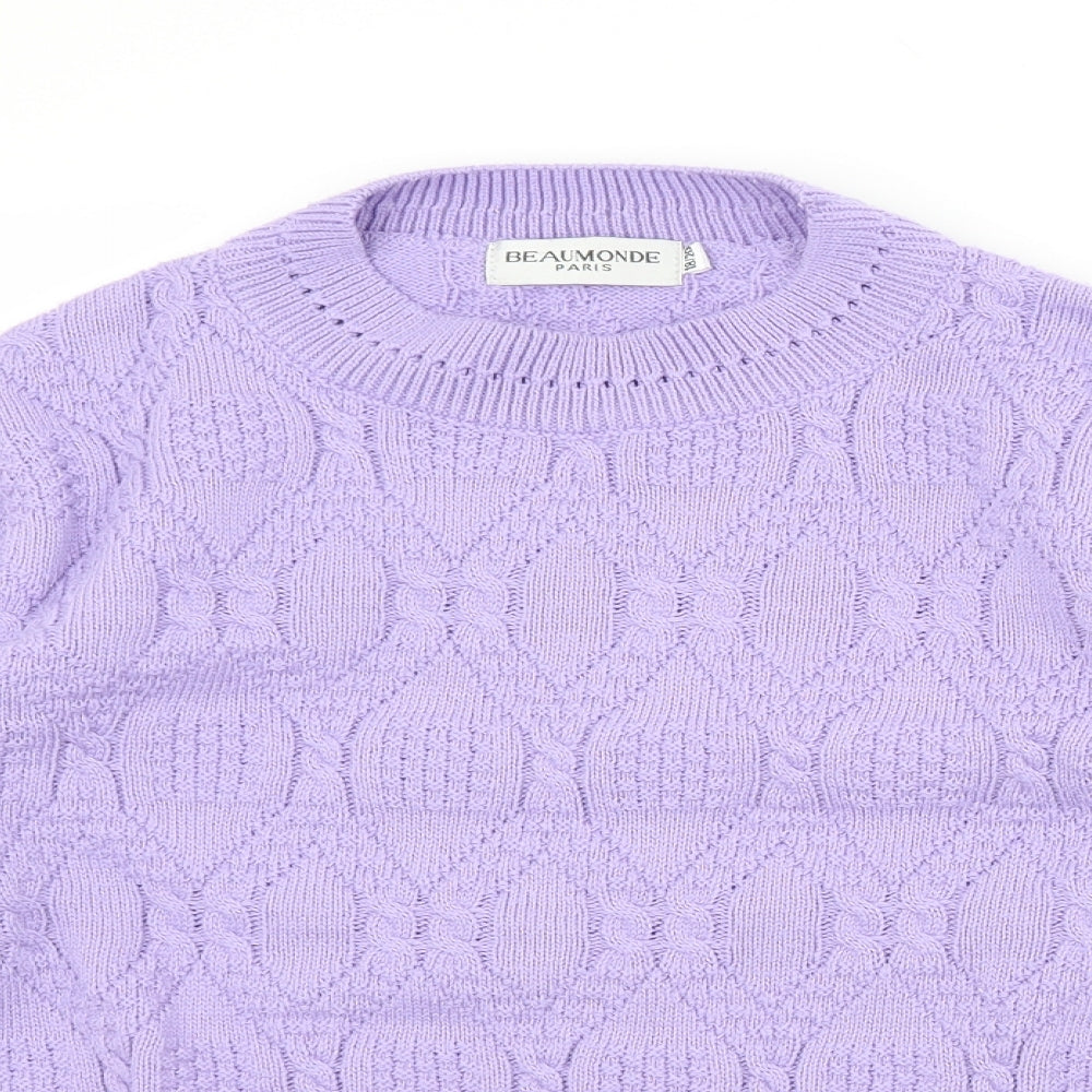Womens UK Size 18 Beaumonde Paris Purple Pullover Jumper