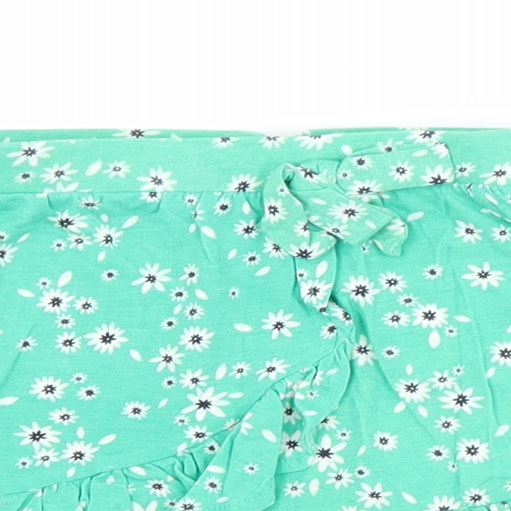 Preworn Girls Green Flecked Cotton A-Line Skirt Size 5 Years  Regular