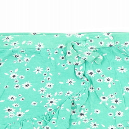 Preworn Girls Green Flecked Cotton A-Line Skirt Size 5 Years  Regular