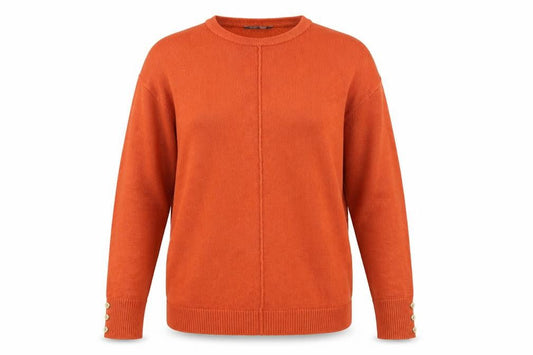 PEP&CO. Womens Orange Crew Neck  Acrylic Pullover Jumper Size 10