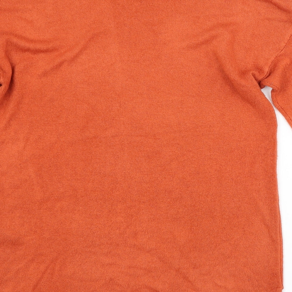PEP&CO. Womens Orange Crew Neck  Acrylic Pullover Jumper Size 10