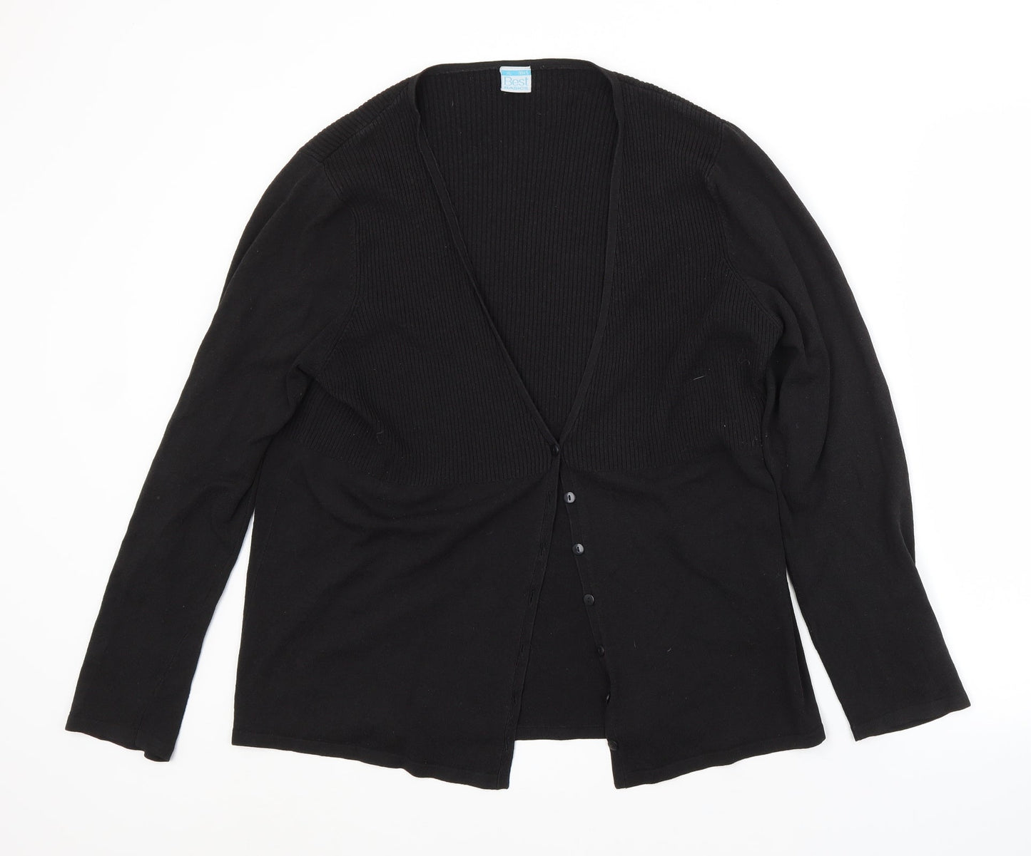 Womens UK Size M Preworn Black Cardigan Jumper
